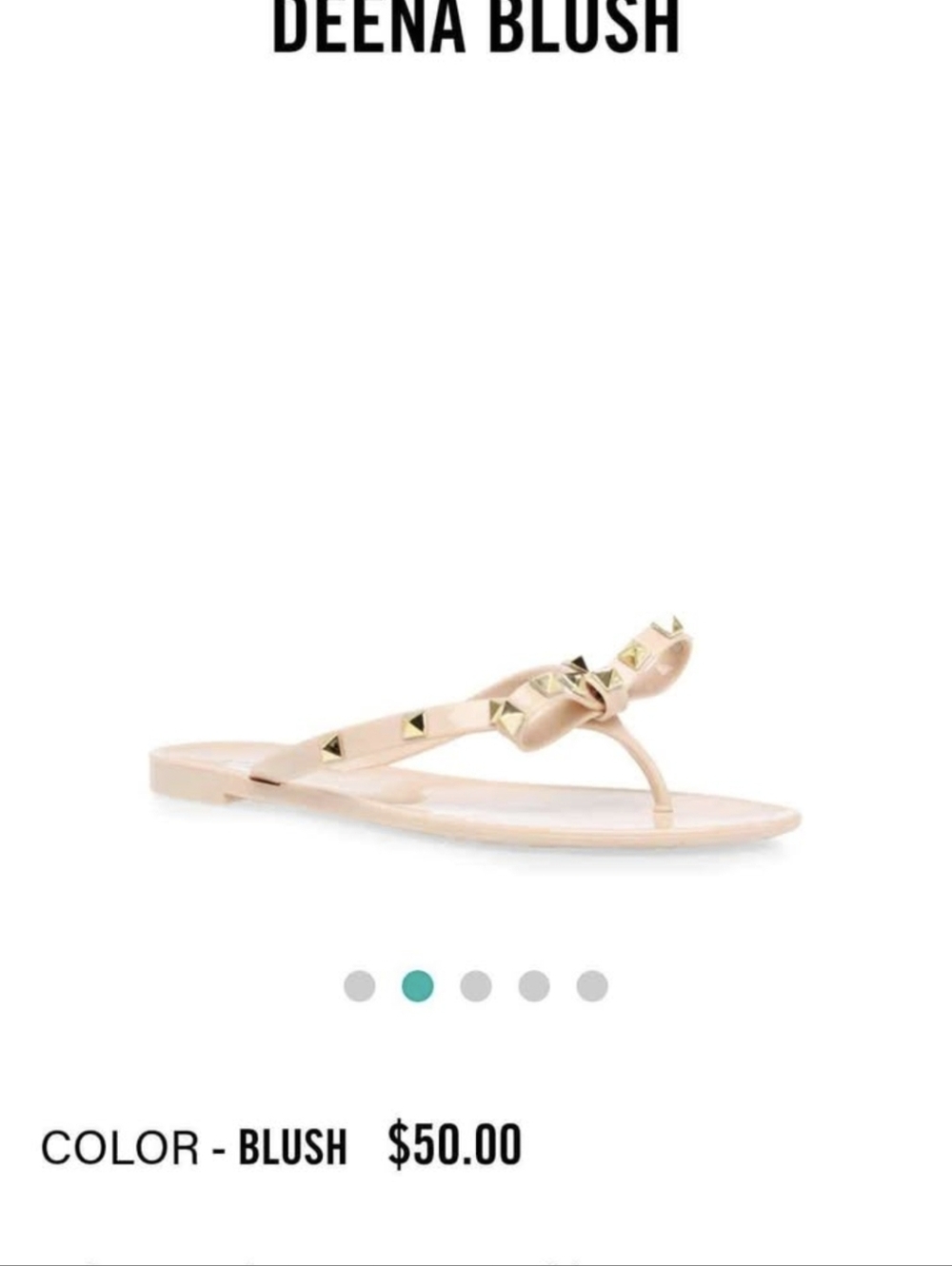 Steve Madden Nude Pink Bow Sandals with Gold Studs - Picture 4 of 4